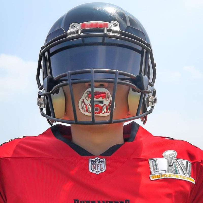 LeCool Football Mouth Guard with Connected Strap- 3D Beast Chrome Adult and Youth Mouth Guard-Mouth Piece for Sports for Maximum Air Flow and Teeth Protection - Image 5